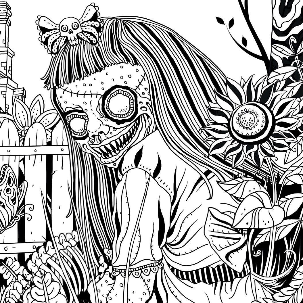 Horror Coloring Pages For Adults
 Beauty of Horror Coloring Book