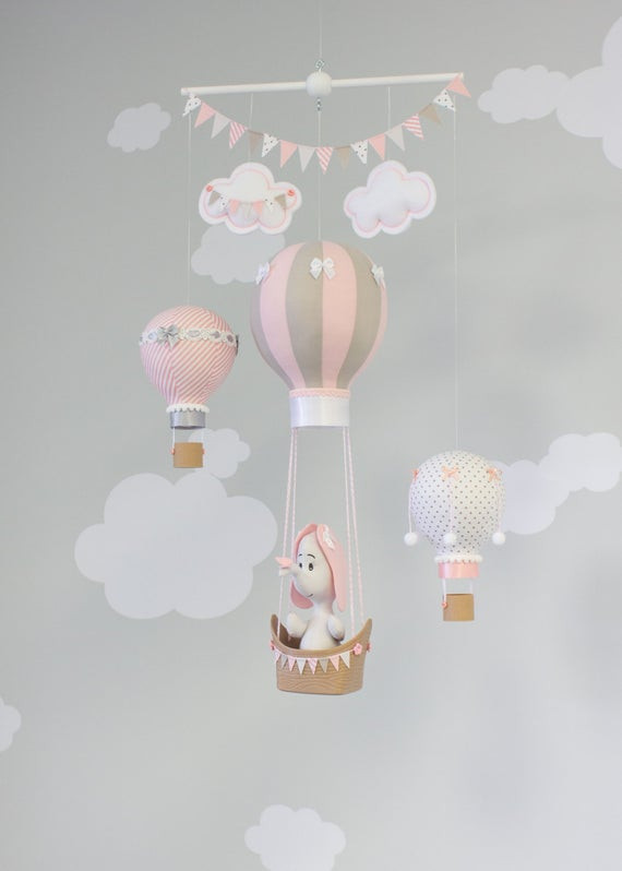 Hot Air Balloon Baby Decor
 Hot Air Balloon Baby Mobile Nursery Decor Travel Theme