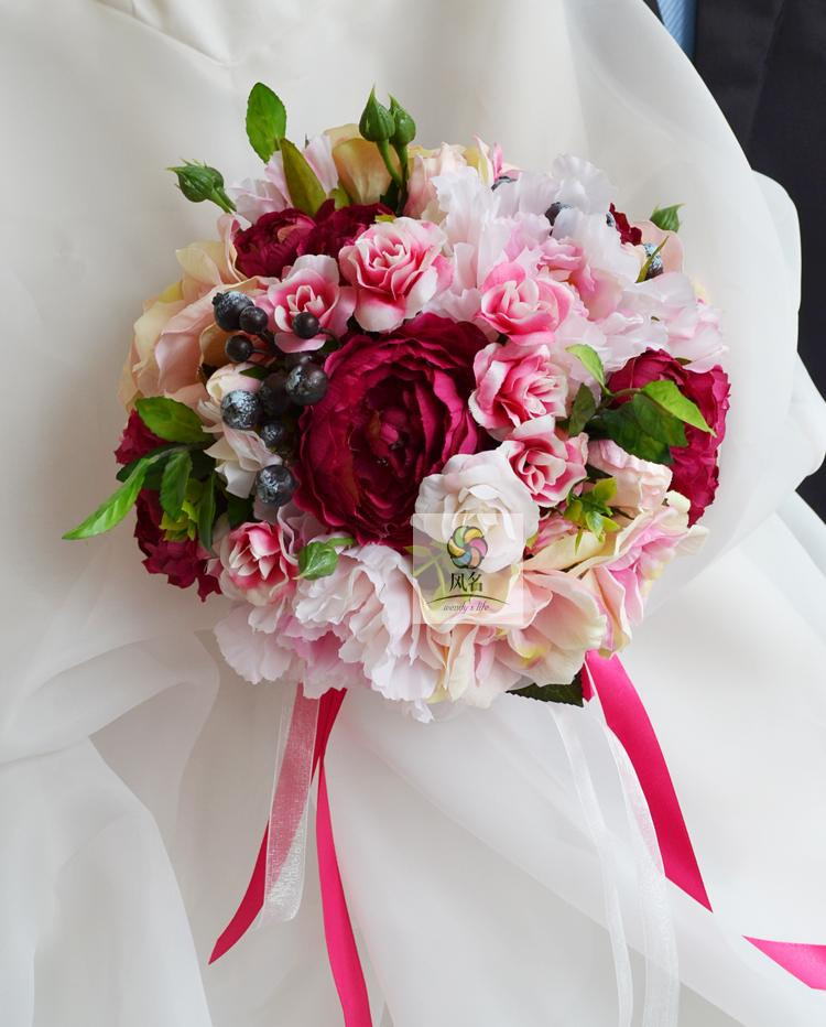 Hot Pink Wedding Flowers
 High Quality Brand New Hand Made Hot Pink Silk Flower
