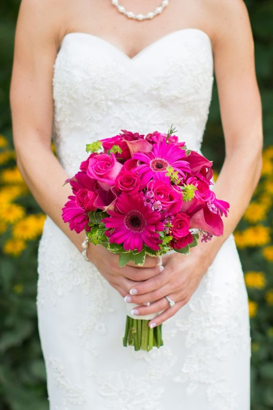 Hot Pink Wedding Flowers
 Hot pink weddings Bouquets and Pink weddings on Pinterest
