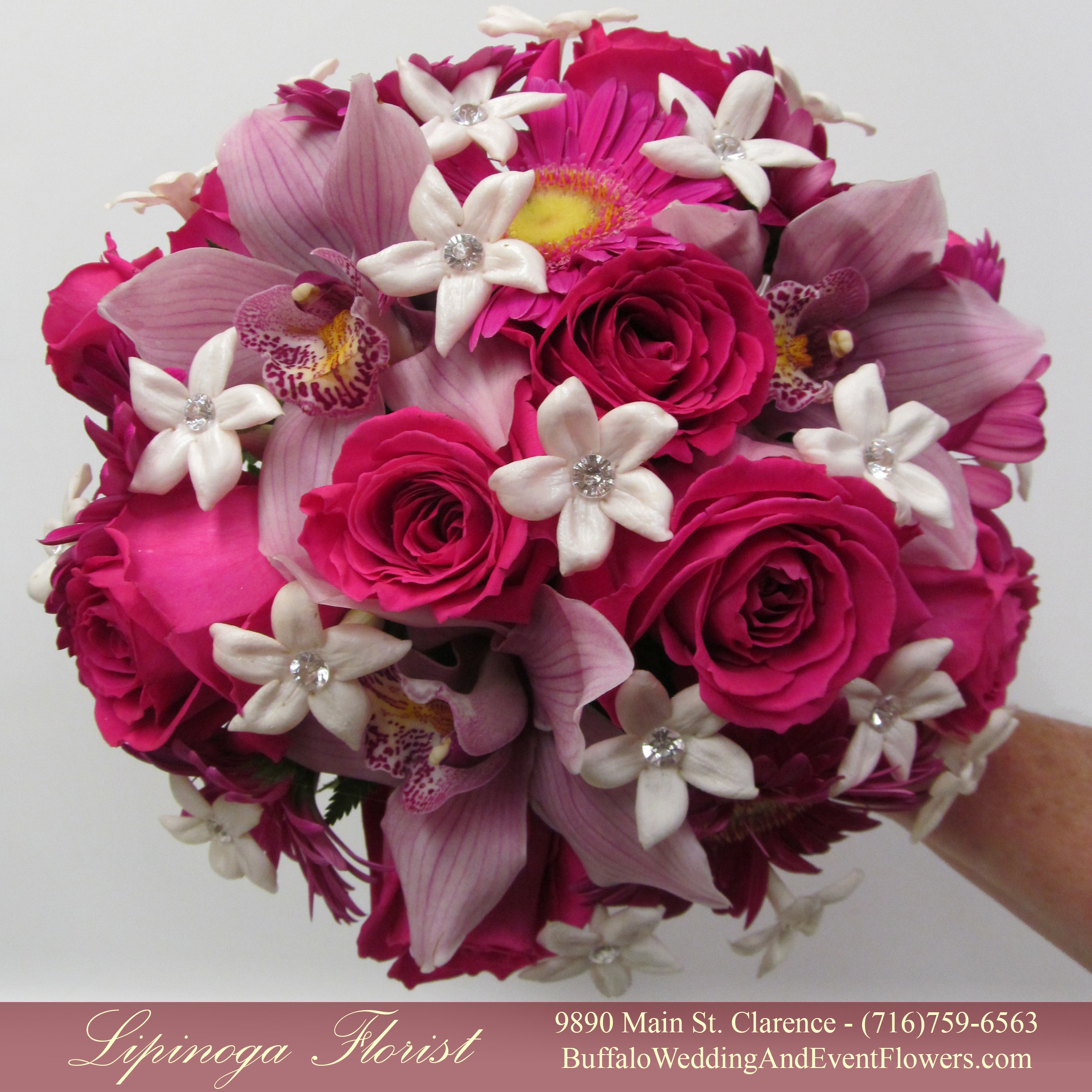Hot Pink Wedding Flowers
 Hot Pink Wedding Flowers at Brierwood Country Club in