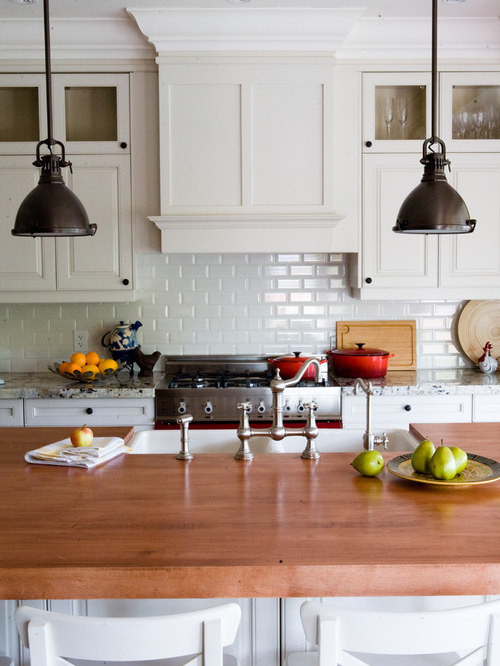 Houzz Kitchen Backsplash Tile
 White Subway Tile Backsplash