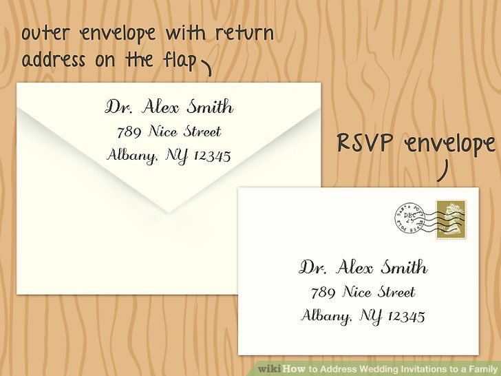 How To Address Wedding Invitations
 5 Ways to Address Wedding Invitations to a Family wikiHow