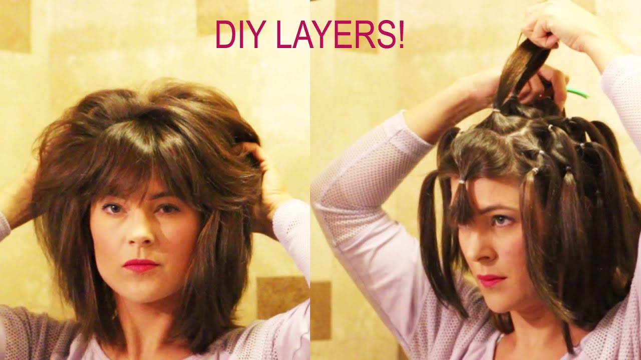 How To Cut Layers In Medium Length Hair Yourself
 How to cut your own layers DIY 90 Degree Haircut Method