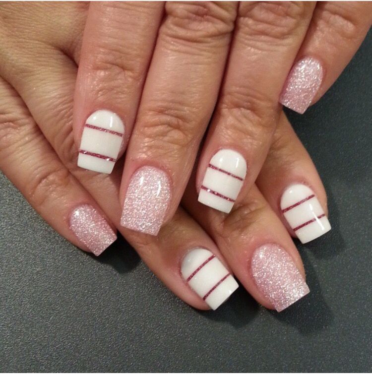 How To Do Glitter Nails
 Pink and whites