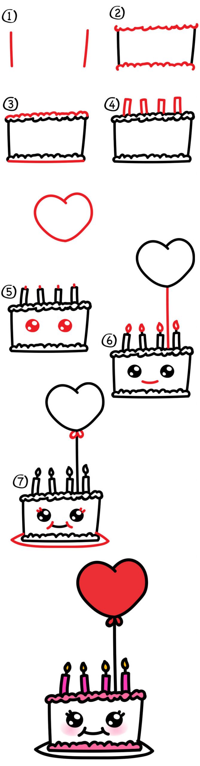 How To Draw Birthday Cake
 How To Draw A Cute Birthday Cake Art For Kids Hub