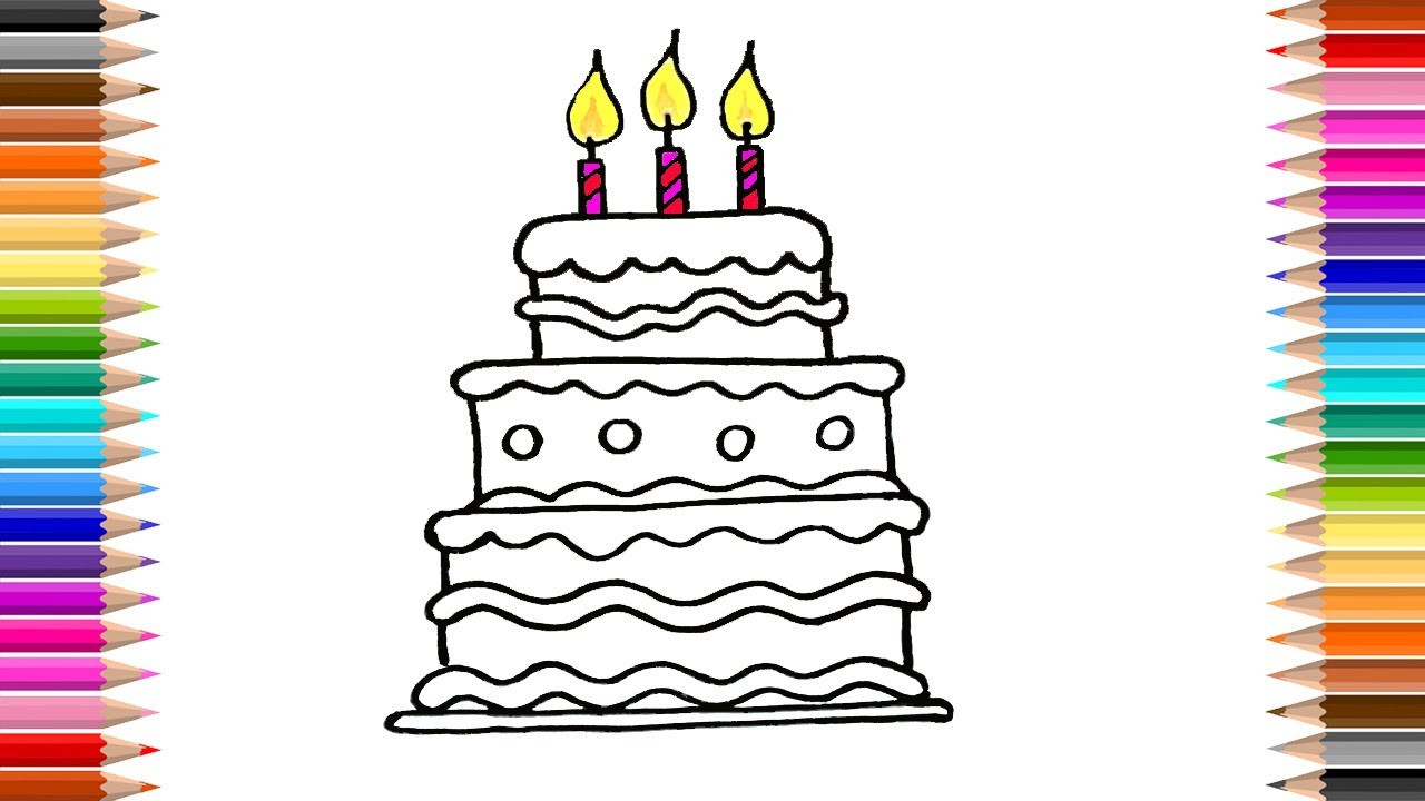 How To Draw Birthday Cake
 How to Draw Birthday cake Coloring pages