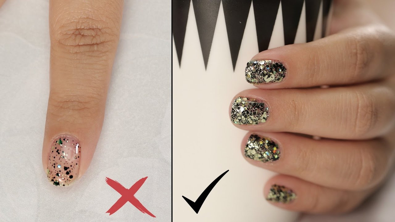 How To Glitter Nails
 How To Apply Glitter Nail Polish Nail Painting Tips