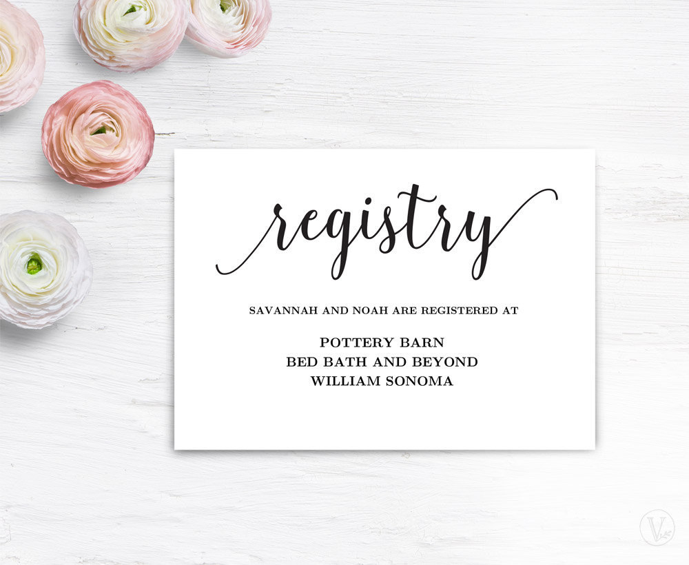 How To Register For Wedding Gifts
 Gift Registery Card Template Printable Wedding Registry Card