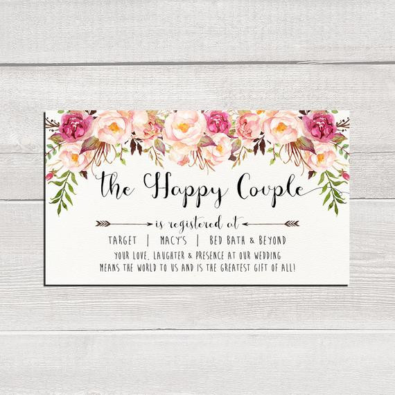 How To Register For Wedding Gifts
 Wedding Registry Card The Happy Couple printable wedding