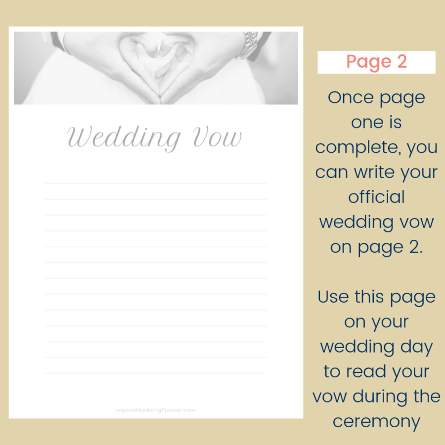 How To Write Your Own Wedding Vows
 Write Your Own Wedding Vows Worksheet The Wedding Blogger