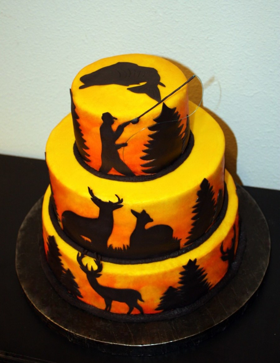 Hunting Birthday Cake
 Hunting & Fishing Cake CakeCentral