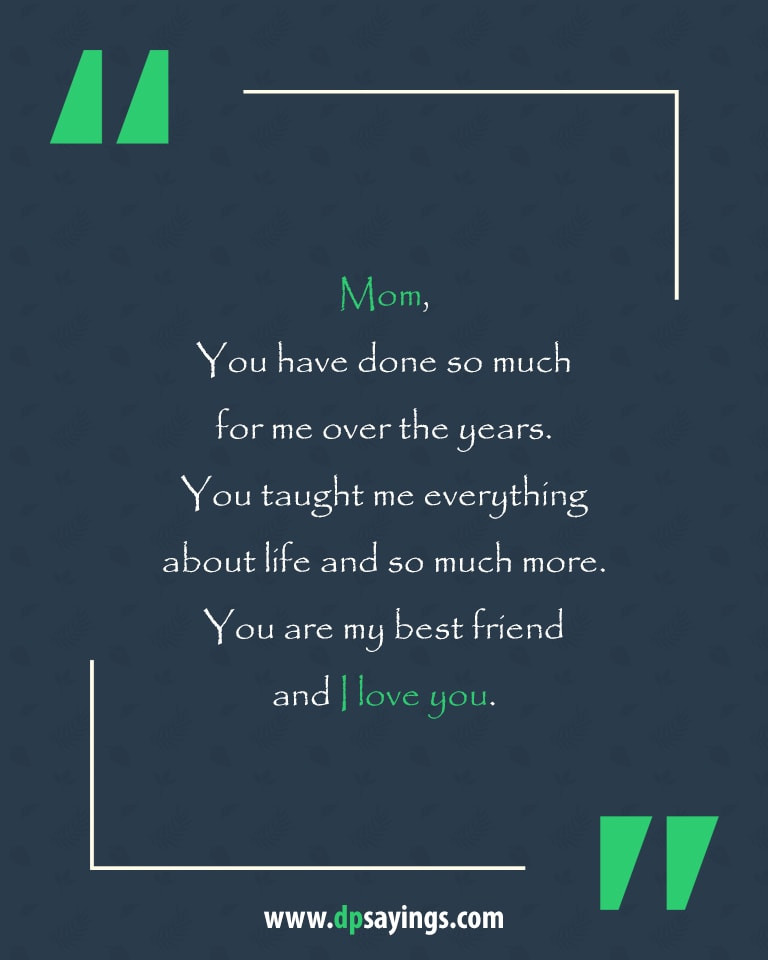 I Love You Because Quotes For Him
 60 Heartwarming I Love You Mom Quotes and Sayings DP Sayings