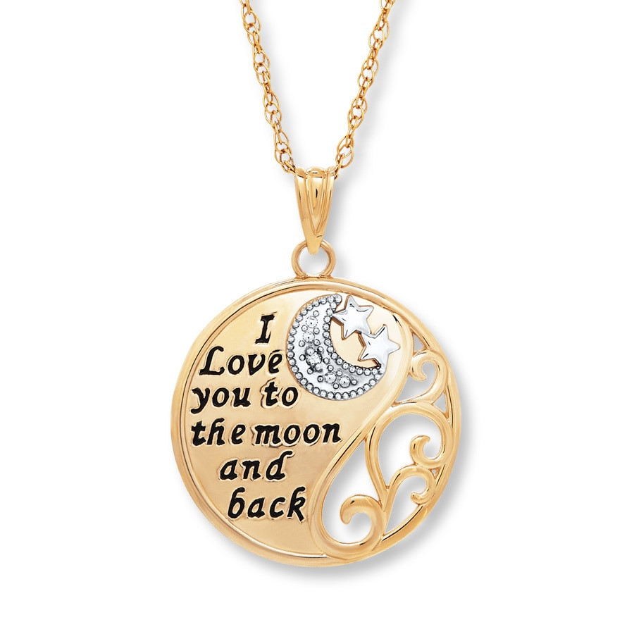 I Love You To The Moon And Back Necklaces
 Kay I Love You to the Moon & Back Necklace 10K Two Tone Gold