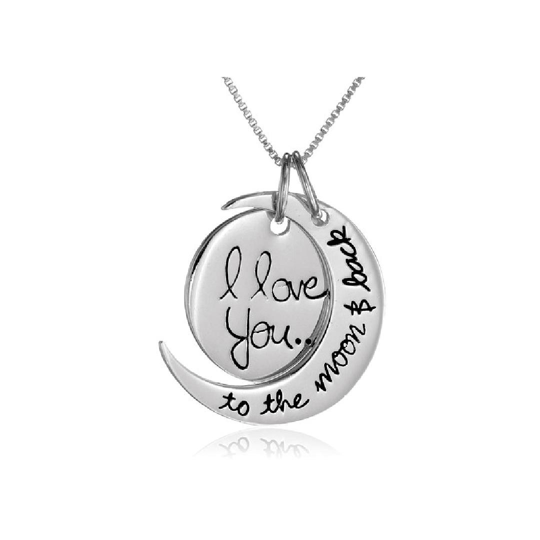 I Love You To The Moon And Back Necklaces
 Sterling Silver "I Love You To The Moon and Back" Two