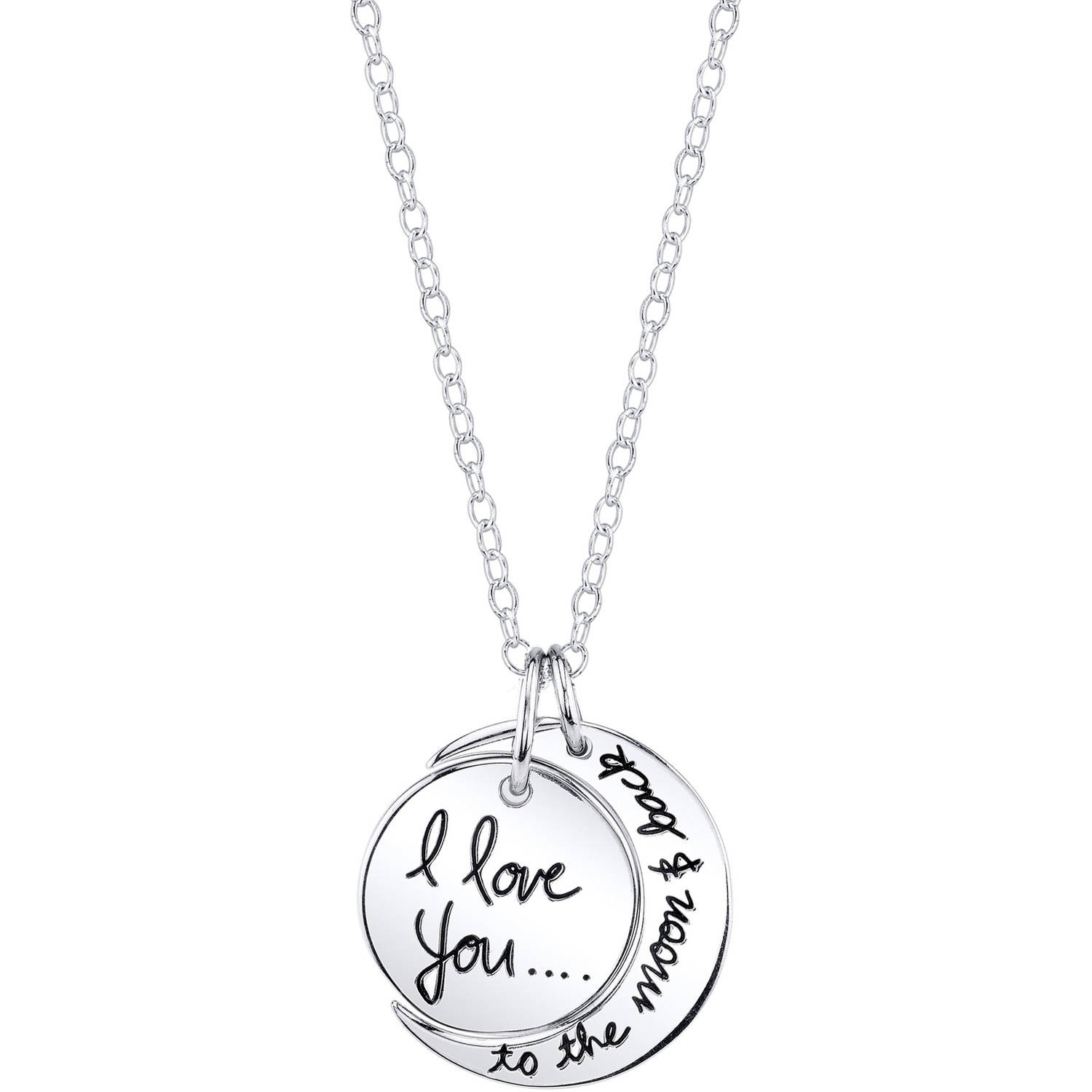 I Love You To The Moon And Back Necklaces
 ONLINE Sterling Silver "I Love You To The Moon and Back