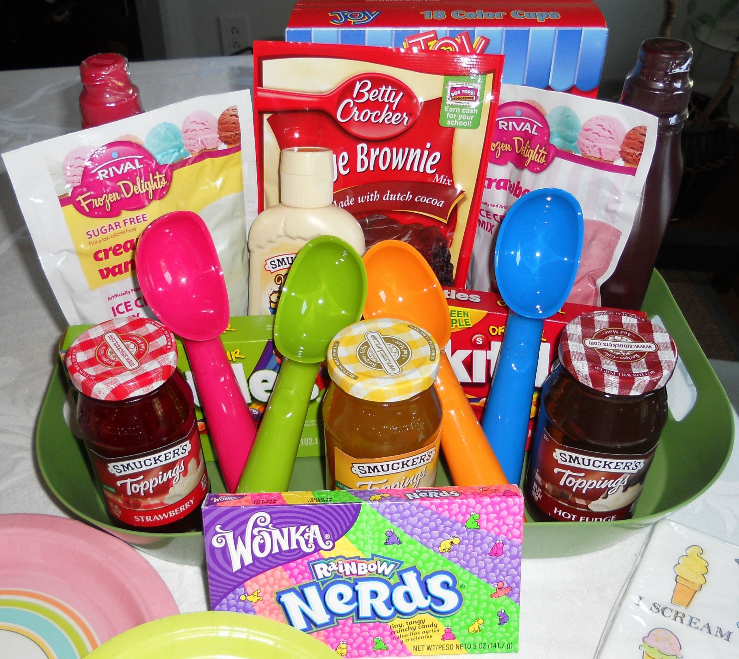 Ice Cream Gift Basket Ideas
 Cheap ts for 12 14 families in my extended family