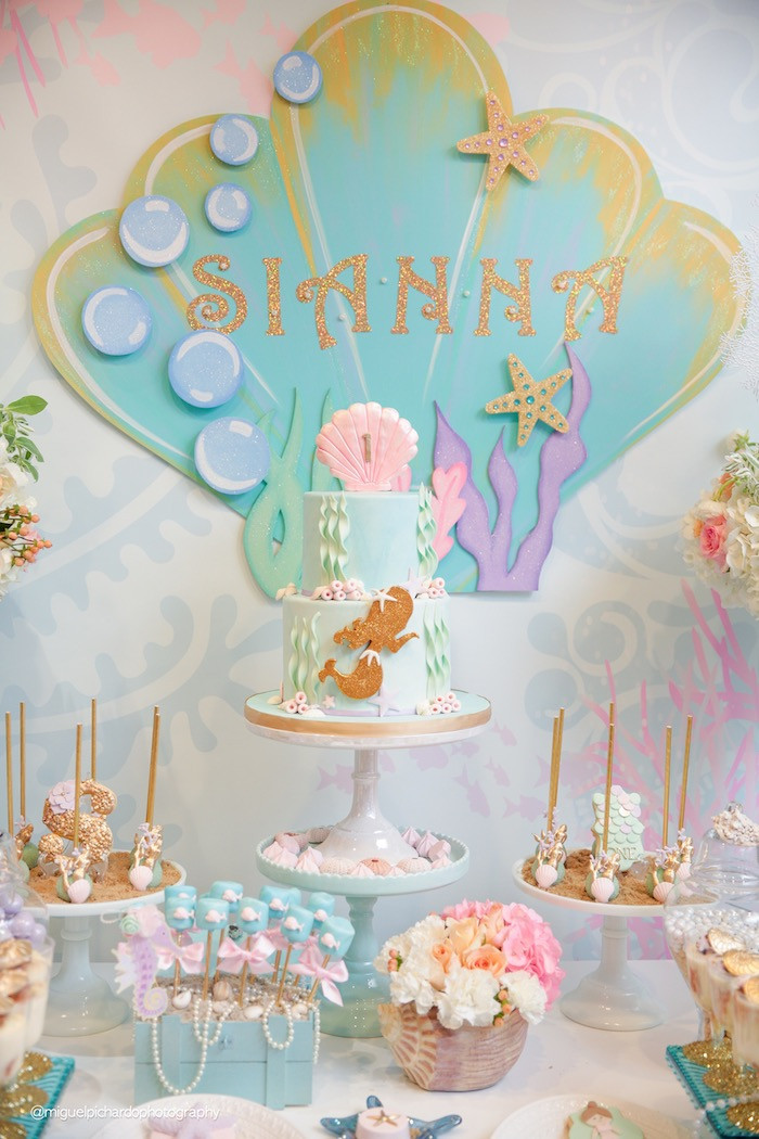 Ideas For A Mermaid Birthday Party
 Kara s Party Ideas Pastel Mermaid Birthday Party