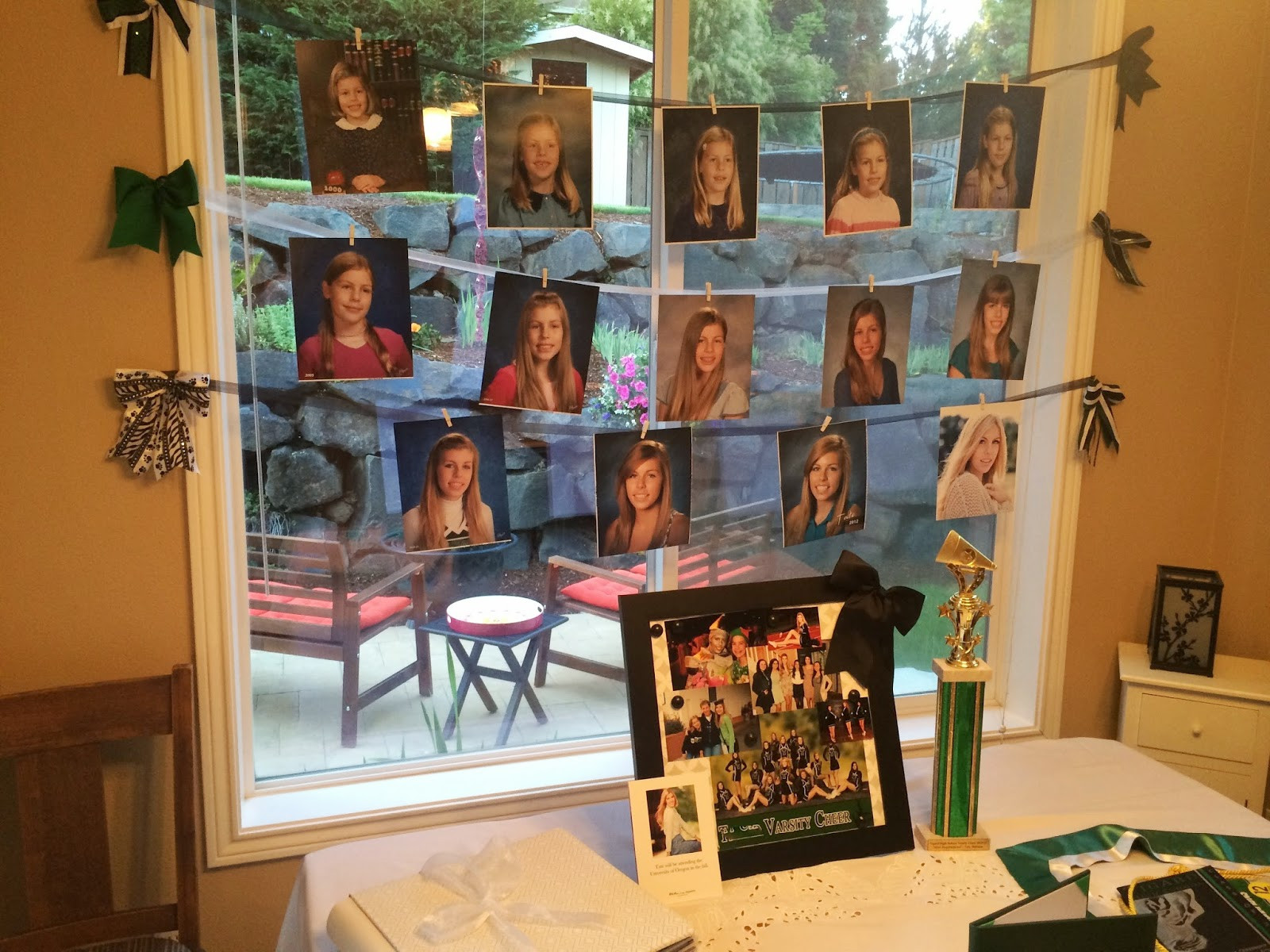 Ideas For Displaying Pictures For Graduation Party
 a dash of scraps High School Graduation Party Displays