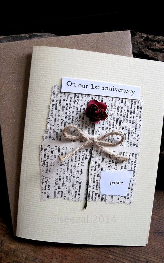 Ideas For First Anniversary Gift
 Romantic and understated First Wedding Anniversary card