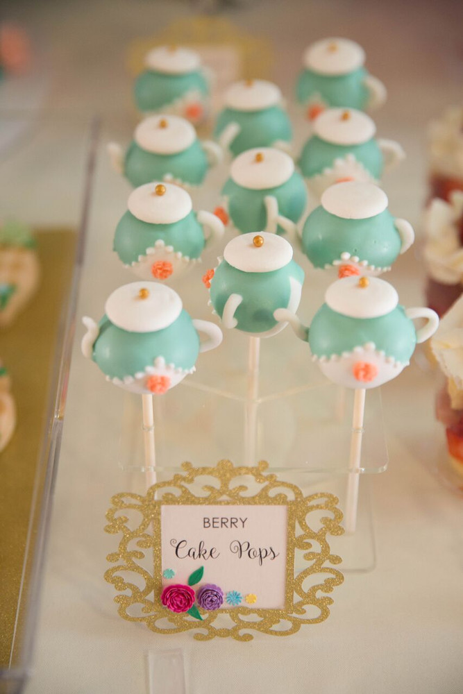 Ideas For Little Girls Tea Party
 Love the teapot cake pops at this little girls 1st