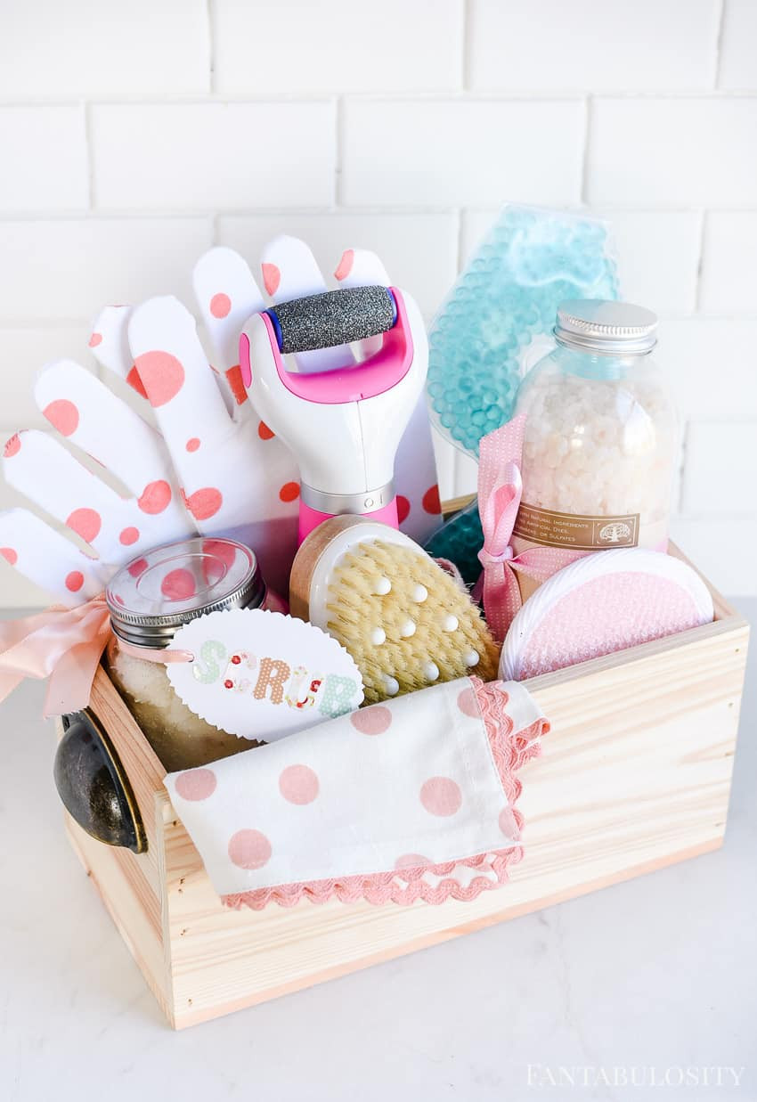 Ideas For Making Gift Baskets At Home
 Spa at Home Gift Basket Idea Fantabulosity