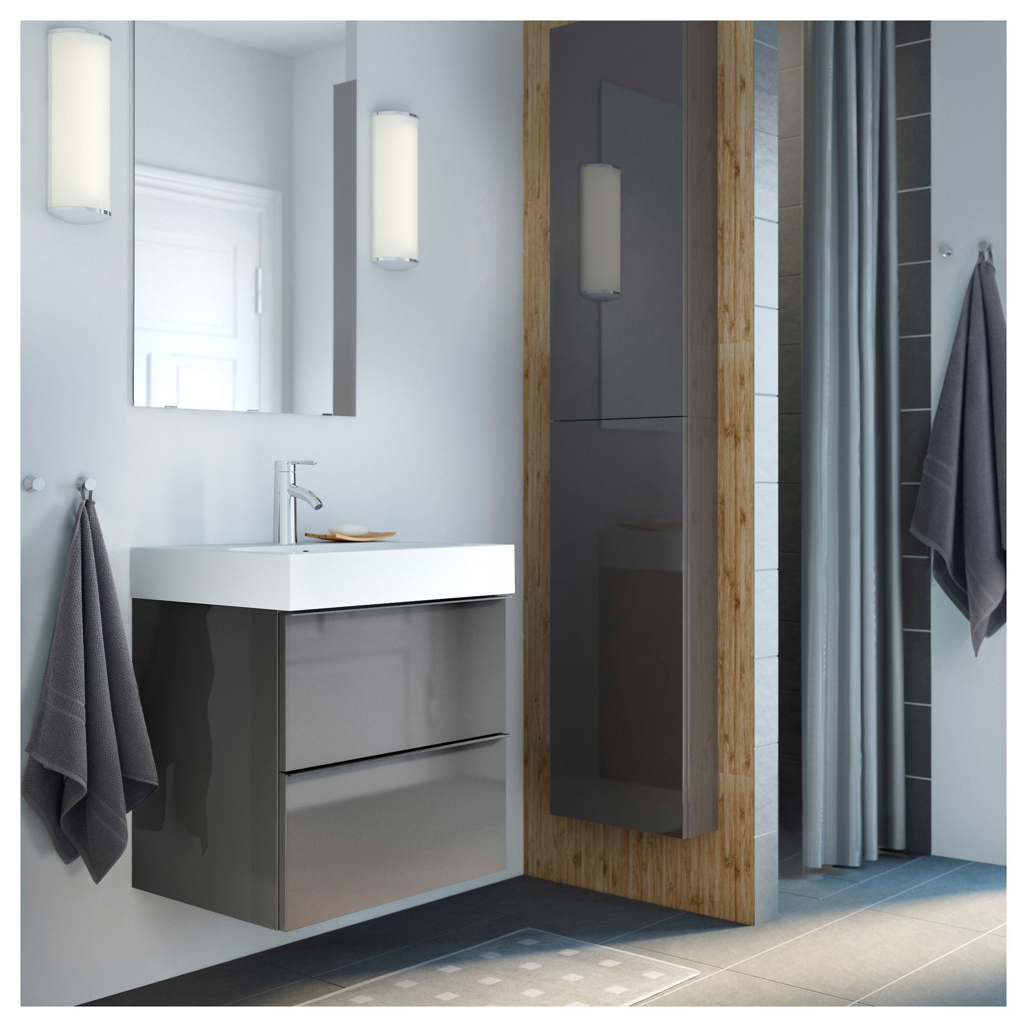 Ikea Bathroom Wall Cabinet
 IKEA GODMORGON Wall cabinet with 1 door high gloss gray