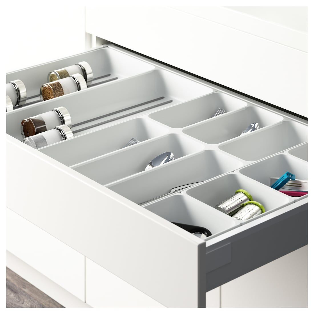 Ikea Kitchen Drawer Organizers
 VARIERA Flatware tray white 12x20 " in 2020 With images