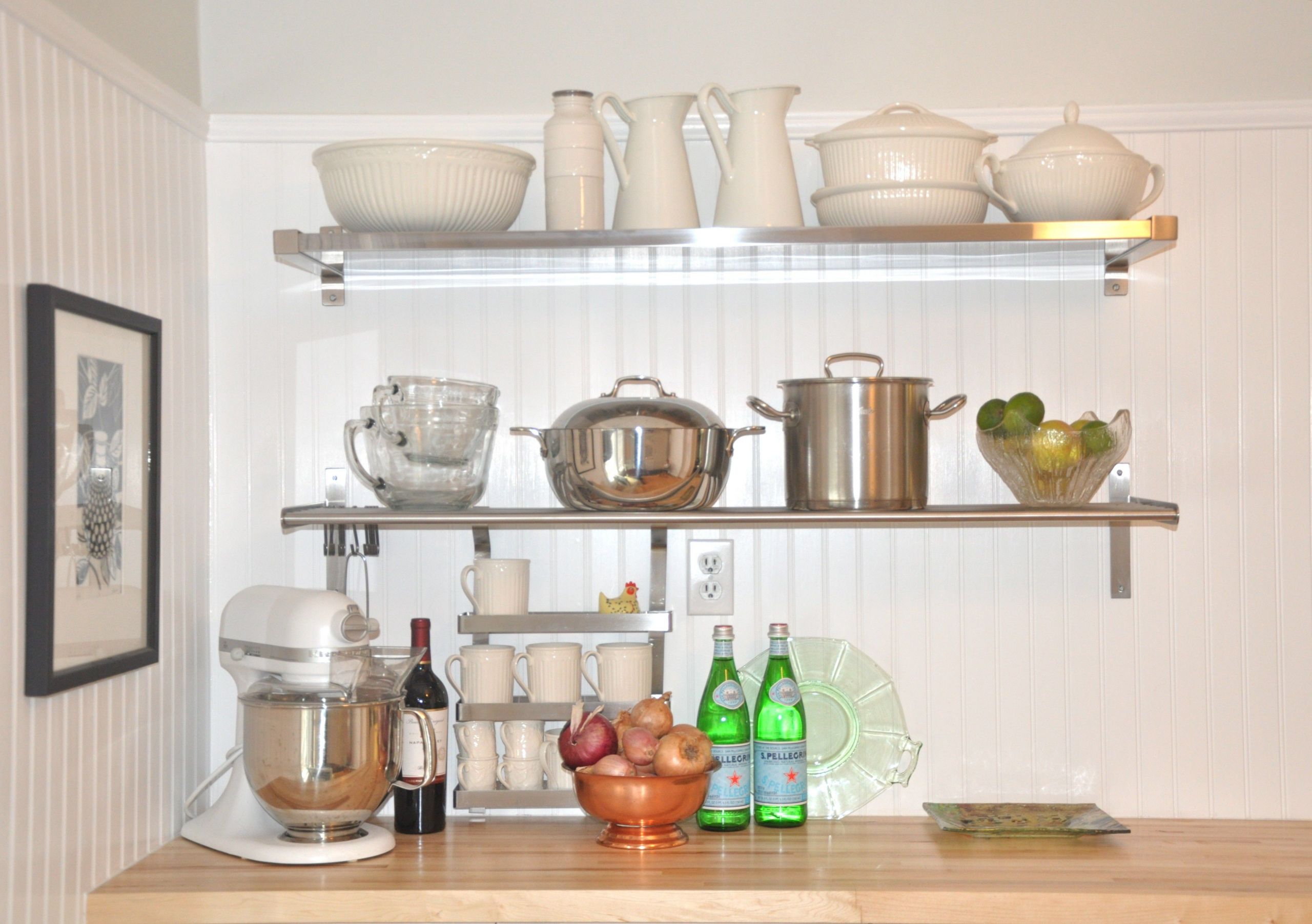 Ikea Kitchen Wall Shelves
 White Wall Shelves for Effective Storage in Small Kitchen