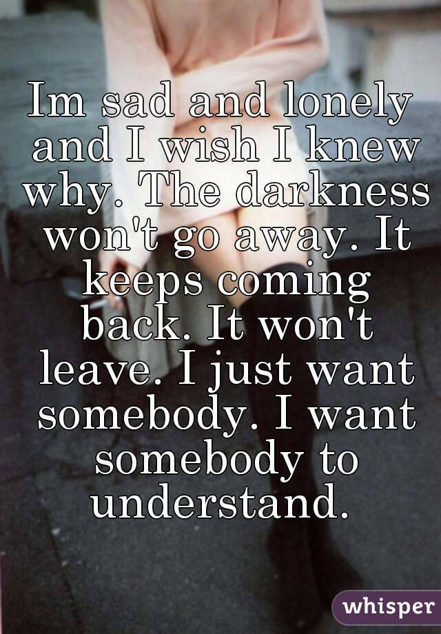 Im Sad Quotes
 Im sad and lonely and I wish I knew why The darkness won