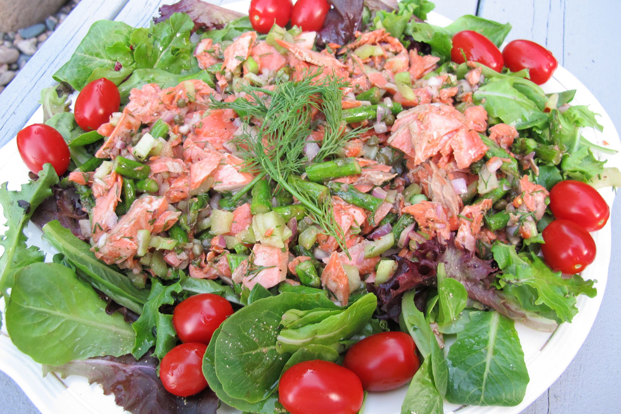 Ina Garten Salmon Salad
 Ina Fridays — Soups Salads Sides — Grilled Salmon Salad