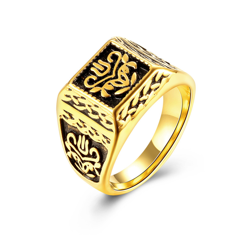 Indian Wedding Rings
 African Gold color Man Rings Indal Classic Vintage Men