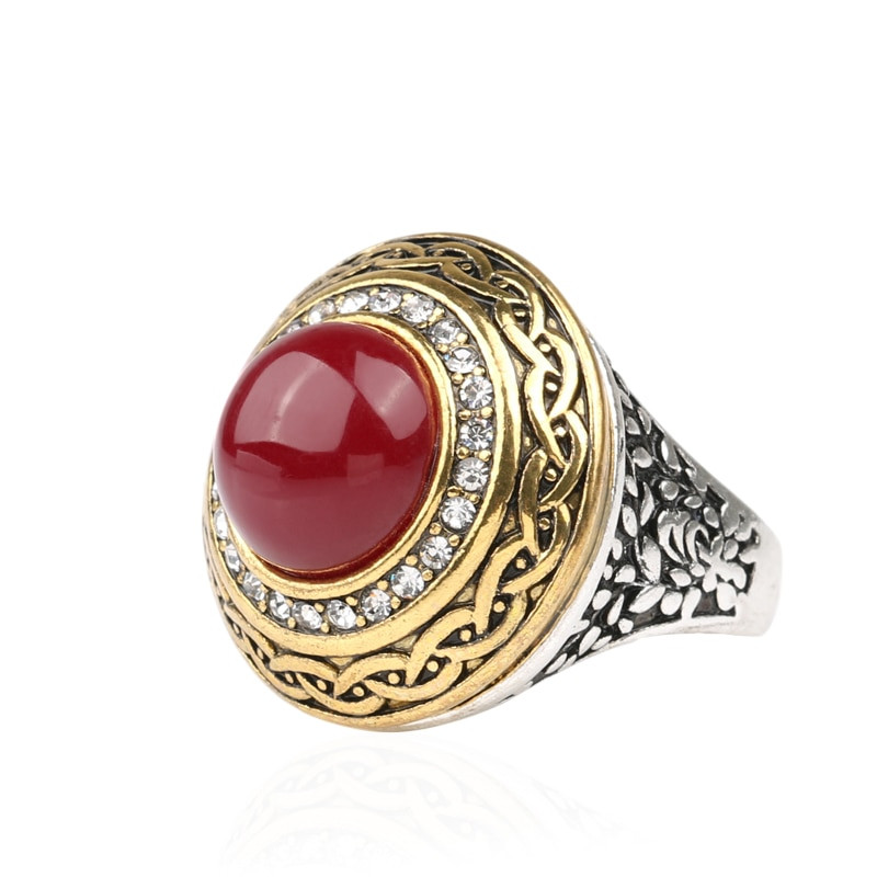 Indian Wedding Rings
 Luxury Vintage Wedding Ring Fashion Round Gold Band Inlay