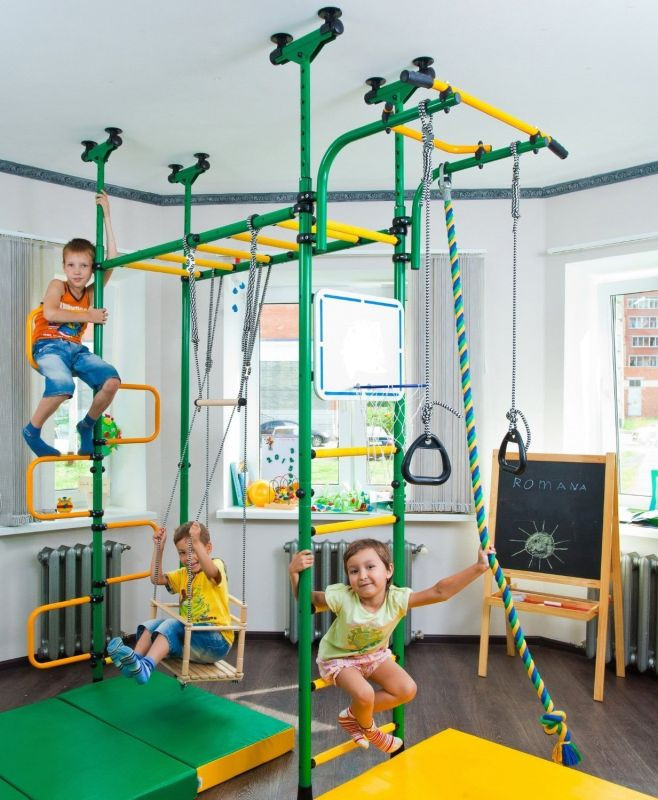 Indoor Kids Gym
 Children’s indoor home gym Swedish Wall – 7 Gad s