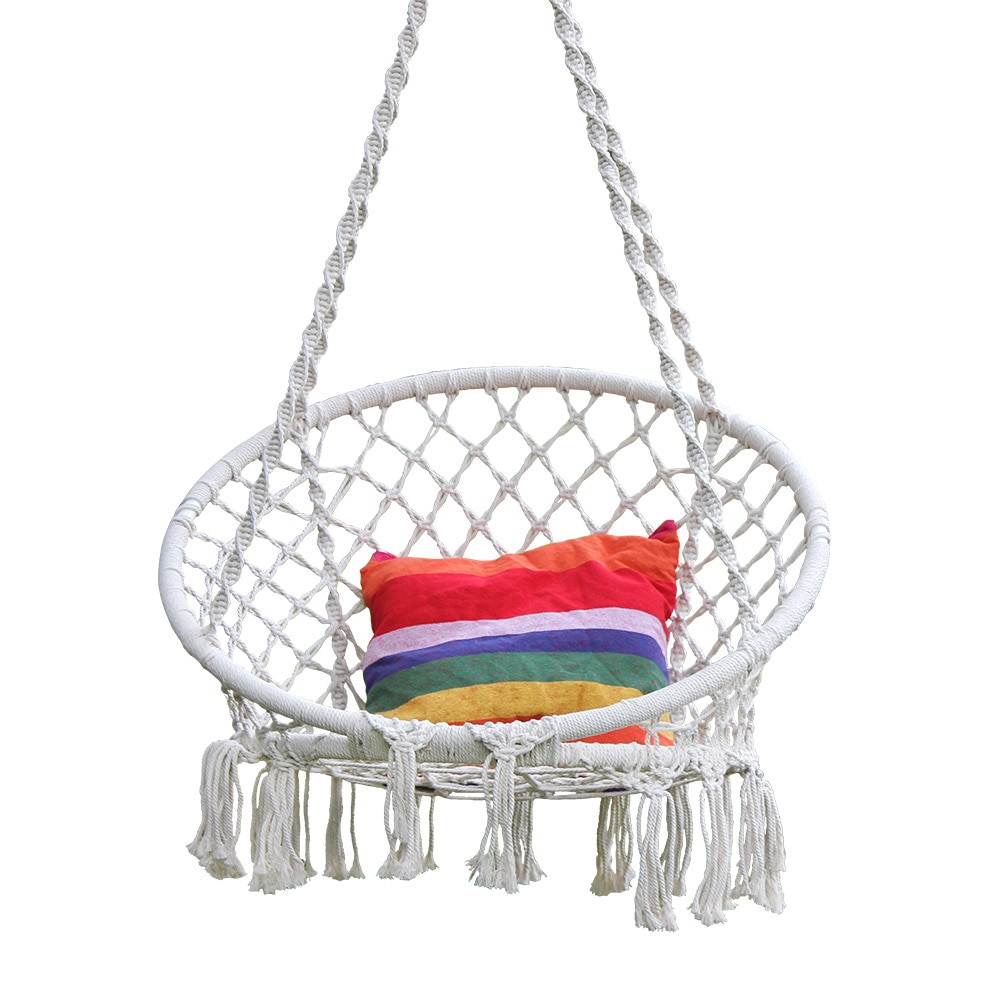 Indoor Swing Chairs For Kids
 Cotton Rope Hammock Chair Swing For Kids Hand Knitting