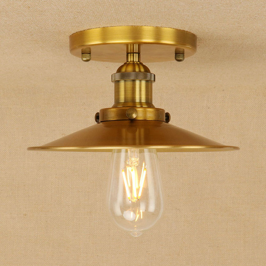 Industrial Bedroom Lighting
 Retro Creative Industrial style ceiling lamp gold rusty