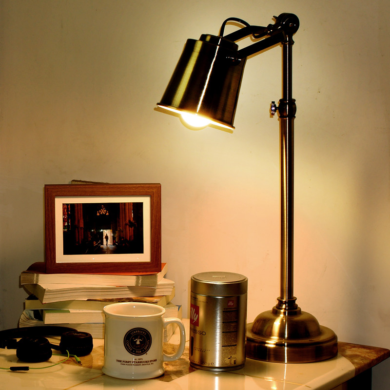 Industrial Bedroom Lighting
 American retro style table lamps bedroom bedside lamp iron