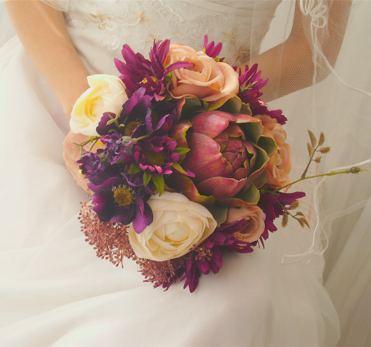 Inexpensive Wedding Flowers
 2016 Bridal Bridesmaid Wedding Bouquet Cheap New Romantic