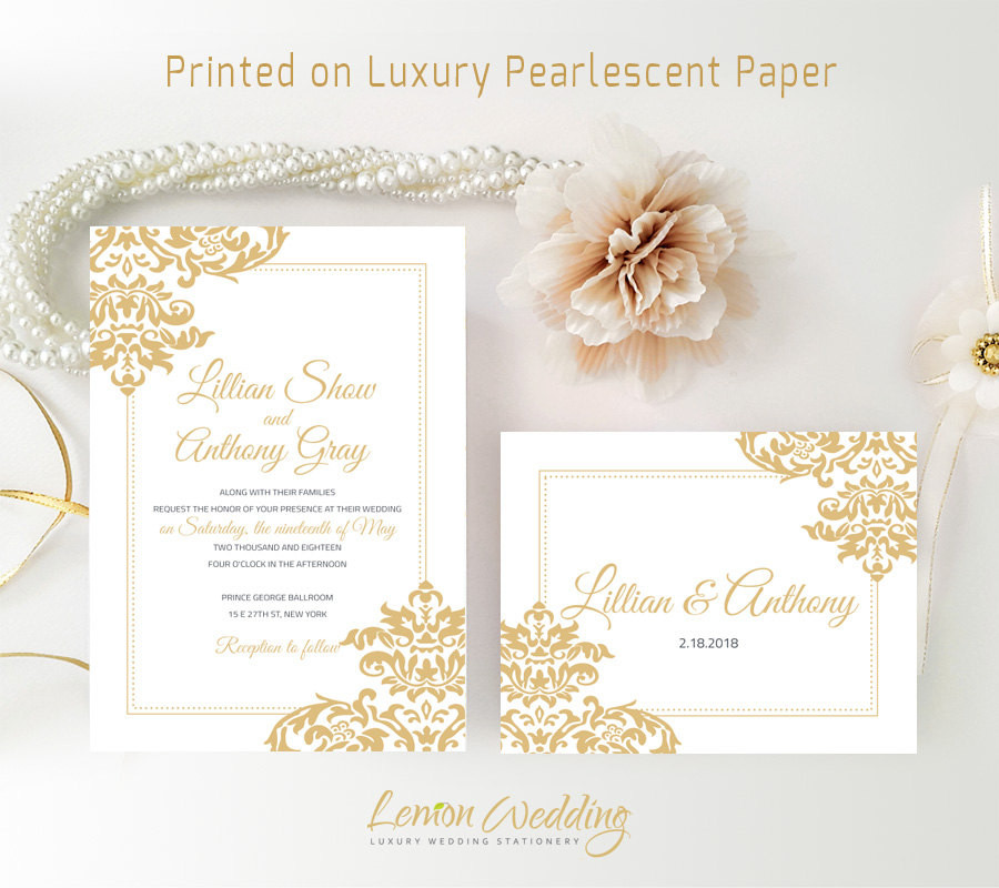 Inexpensive Wedding Invitations
 Cheap wedding Invitation kits printed Gold wedding