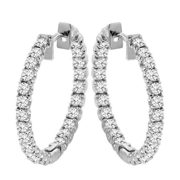 Inside Out Diamond Hoop Earrings
 Shop 14k Gold 2 1 2ct TDW Diamond Inside out Hoop Earrings