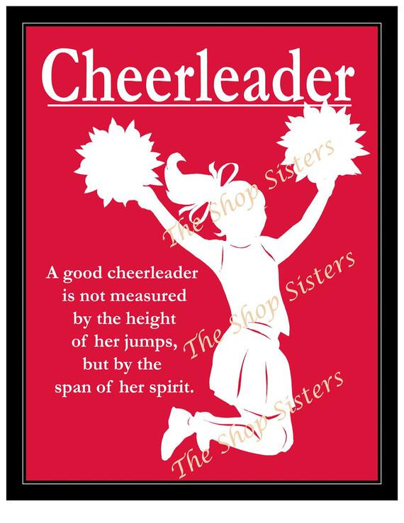 Inspirational Cheerleading Quotes
 Items similar to Inspirational Cheerleader Girl Silhouette