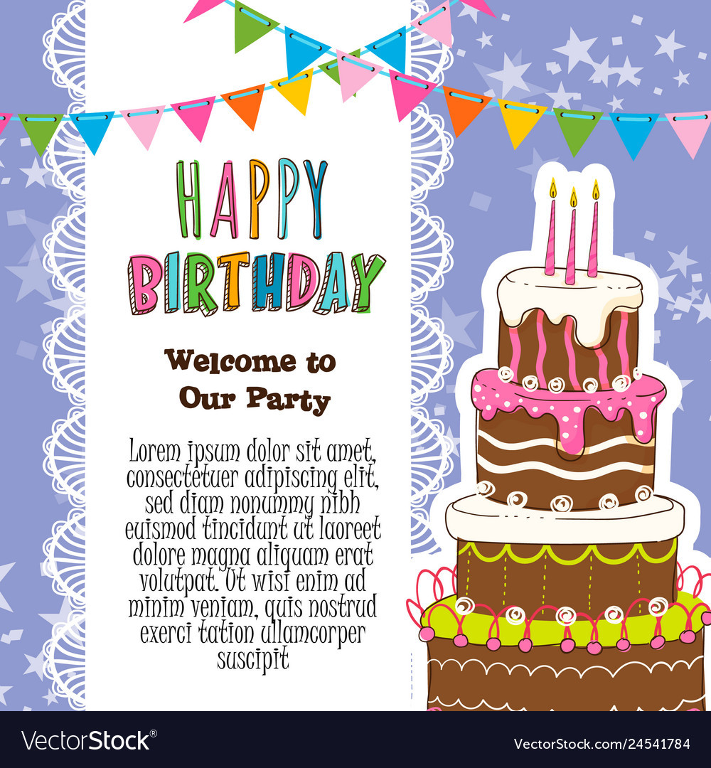 Invitation Birthday Card
 Happy birthday invitation card Royalty Free Vector Image