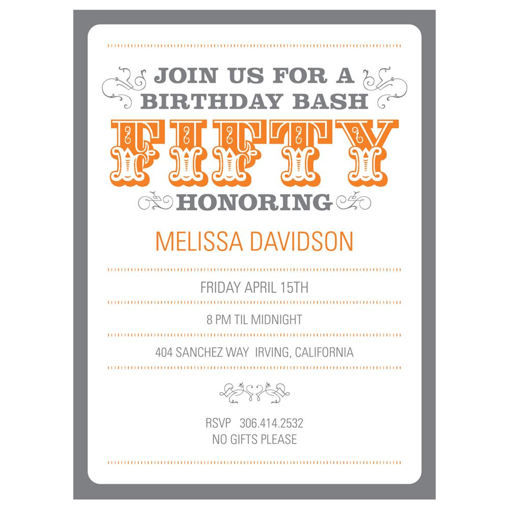 Invitations For 50th Birthday Party
 The Big 5 0 50th Birthday Party Invitations