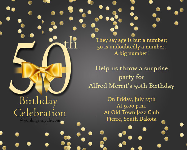 Invitations For 50th Birthday Party
 50th Birthday Invitation Wording Samples Wordings and