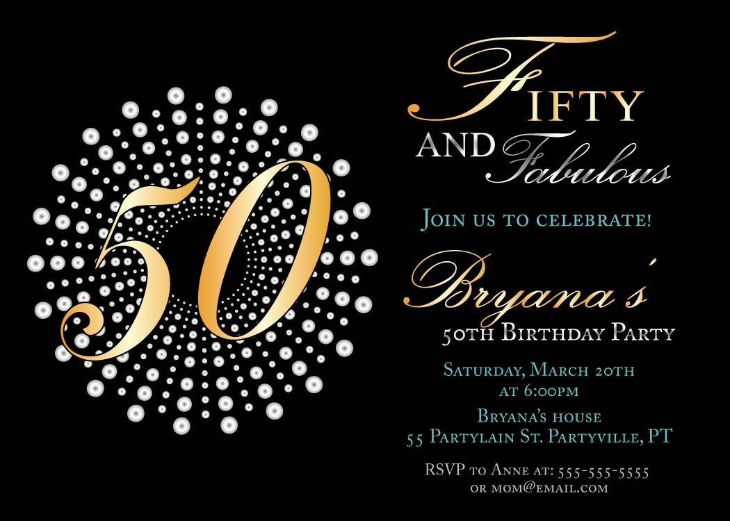 Invitations For 50th Birthday Party
 Fifty and fabulous birthday invitations 50th birthday party