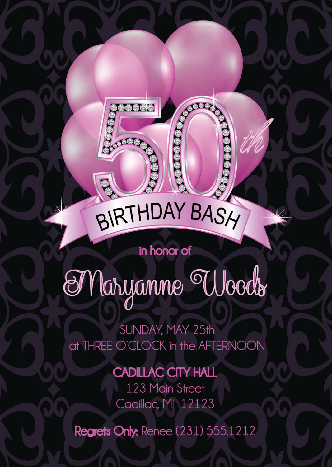 Invitations For 50th Birthday Party
 50th Birthday Invitation Adult 50th Birthday Invitation