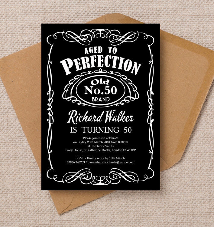 Invitations For 50th Birthday Party
 Whiskey Label Themed 50th Birthday Party Invitation from £