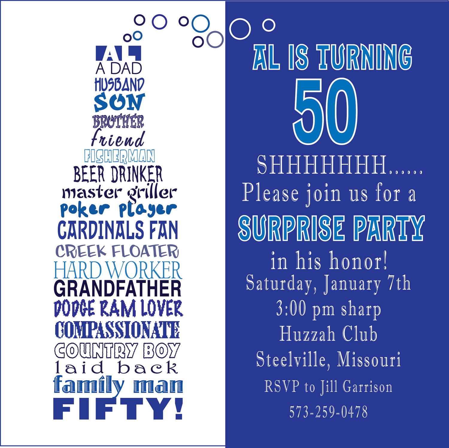 Invitations For 50th Birthday Party
 Funny 50th Birthday Party Invitation Wording