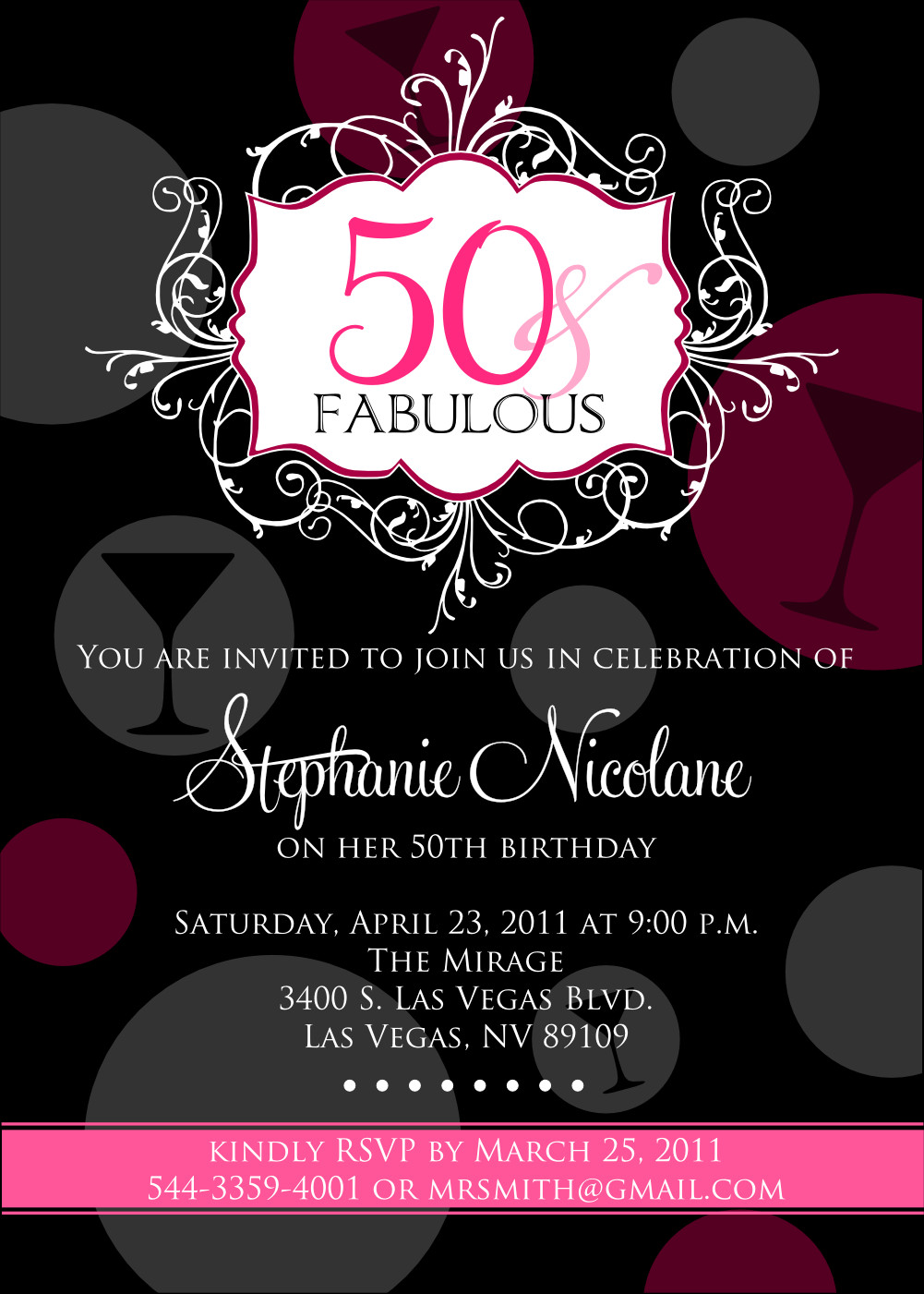 Invitations For 50th Birthday Party
 Signatures by Sarah Fabulous 50th birthday party