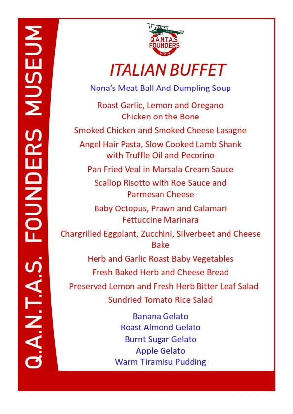 Italian Dinner Menu Ideas
 "Italian Night" Themed Buffet Dinner